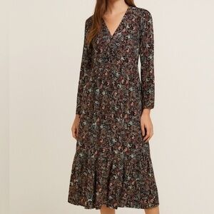 J. Jill Multicolor Floral Long Sleeve Dress
